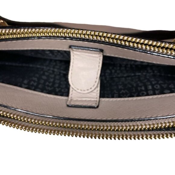 Kate Spade Leighann Saffiano Leather Satchel Almond Black - Picture 7 of 13